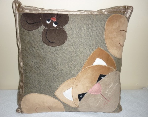 Coussin chat souris